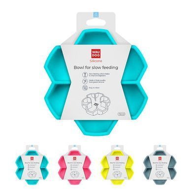 Миска для повільного годування WAUDOG Silicone блакитний, 750мл