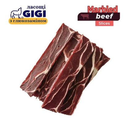 Лакомство Слайсы из мяса мраморной говядины Marbled Beef Slices Gigi для собак, 340г