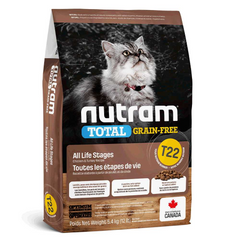 T22 Сухой корм Nutram Total GF Холистик для кошек всех жизненных стадий с курицей и индейкой беззерновой, 5.4 кг