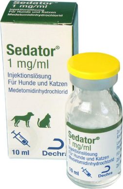 Седатор 1,0 мг/мл ін'єкційний седативний та анельгезуючий засіб для собак та котів, 10 мл