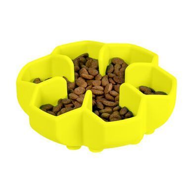 Миска для медленного кормления WAUDOG Silicone желтый, 750мл