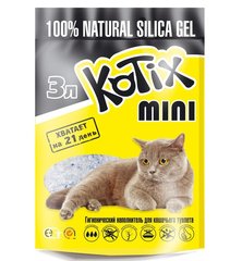 Наповнювач Котікс Kotix силікагелевий для котячого туалету, всмоктуючий, 3л (1,2 кг)