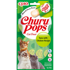 Ласощі для котів INABA "Churu Pops" тунець з куркою, 4*15 гр