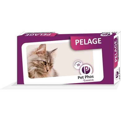 Вітаміни ПетФос Піладж Кет PET-PHOS PELAGE для котів, 36 таб