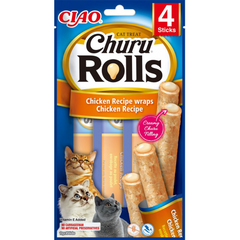 Ласощі для котів INABA "Churu Rolls" з куркою, 4*10 гр