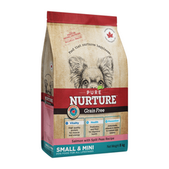 Сухий беззерновий корм Pure Nurture Grain Free для собак малих та дрібних порід з лососем та колотим горохом, 8кг