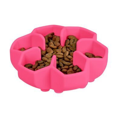 Миска для медленного кормления WAUDOG Silicone розовый, 750мл