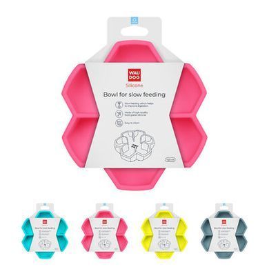 Миска для медленного кормления WAUDOG Silicone розовый, 750мл