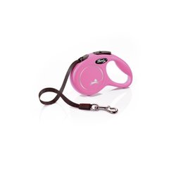 Рулетка-повідець Flexi New Classic XS стрічка 3м/12кг, колір рожевий