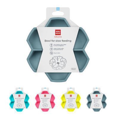 Миска для повільного годування WAUDOG Silicone сірий, 750мл