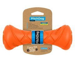 Гантель для апортировки собак PITCHDOG 19 см, диаметр 7 см, оранжевая