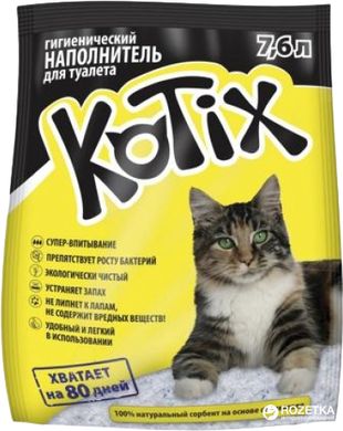 Наповнювач силікагелевий для котячого туалету Kotix, всмоктуючий, 7,6 л (3,5 кг)