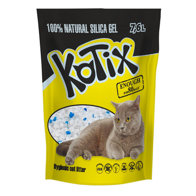 Наповнювач Котікс силікагелевий для котячого туалету Kotix, всмоктуючий, 7,6 л (3,5 кг)