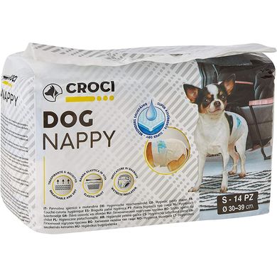 Підгузки CROCI для собак вагою 2-3кг, обхват талії 30-39см, розмір S, 10 шт.