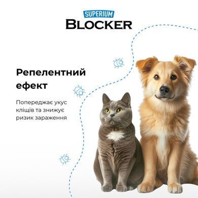 Ошейник Блокер Супериум Blocker противопаразитарный для кошек и собак, 35 см