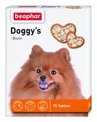 Доггіс Біотин Doggy's Biotin Beaphar ласощі для собак, 75 табл