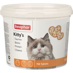 Киттис Микс Kitty's Mix Beaphar лакомство витаминизированное для кошек с таурином, биотином и сыром и протеином, 750 табл