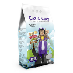 Бентонитовый наполнитель CAT'S WAY лаванда с фиолетовыми гранулами, 5л