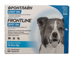 Фронтлайн Спот-он M капли от блох и клещей для собак от 10 до 20 кг, 3 пипетки