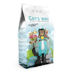 Бентонітовий наповнювач CAT'S WAY марсельське мило з бірюзовими гранулами, 10 л