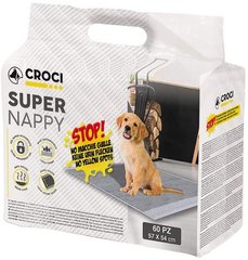 Пелюшки Super Nappy Croci з активованим вугіллям для собак 57*54 см, 60шт/уп.