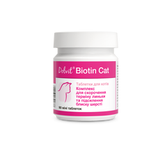 Біотин Кет Долфос, вітаміни для покращення шерсті кішок, 90 пігулок