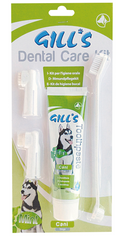 Зубна паста GILL'S м'ята з 3 щітками у наборі для догляду за порожниною рота собак, 100г