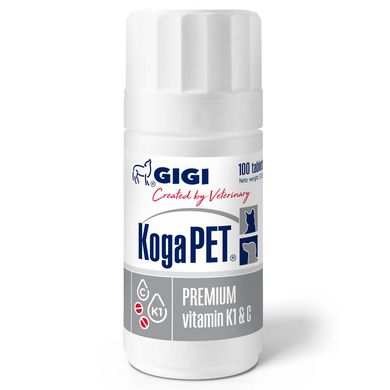 Когапет KogaPET Gigi пищевая добавка при анемии, дефиците витамина K1, отравлении родентицидами, 100таб.