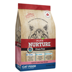Сухий беззерновий корм Pure Nurture Grain Free для котів з лососем та горохом, 8кг