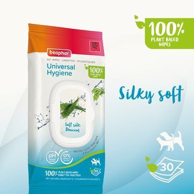Вологі серветки для тварин Beaphar Pet Wipes універсальні, 30 шт