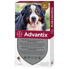 Адвантікс XXL краплі від бліх та кліщів для собак вагою від 40 до 60кг, 1 шт