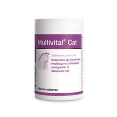 Мультивітал Кет Долфос, вітамінно-мінеральний комплекс для кішок, 500 пігулок
