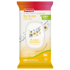 Влажные салфетки Beaphar Pet Wipes Ear & Eye для очистки ушей и глаз у собак и кошек, 30шт