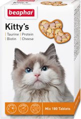 Кіттіс Мікс Kitty's Mix Beaphar ласощі вітамінізовані для котів з таурином, біотином та сиром та протеїном, 180 табл