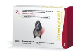 Стронгхолд 120 мг краплі на холку від бліх для собак вагою від 10 до 20 кг, 1 піпетка